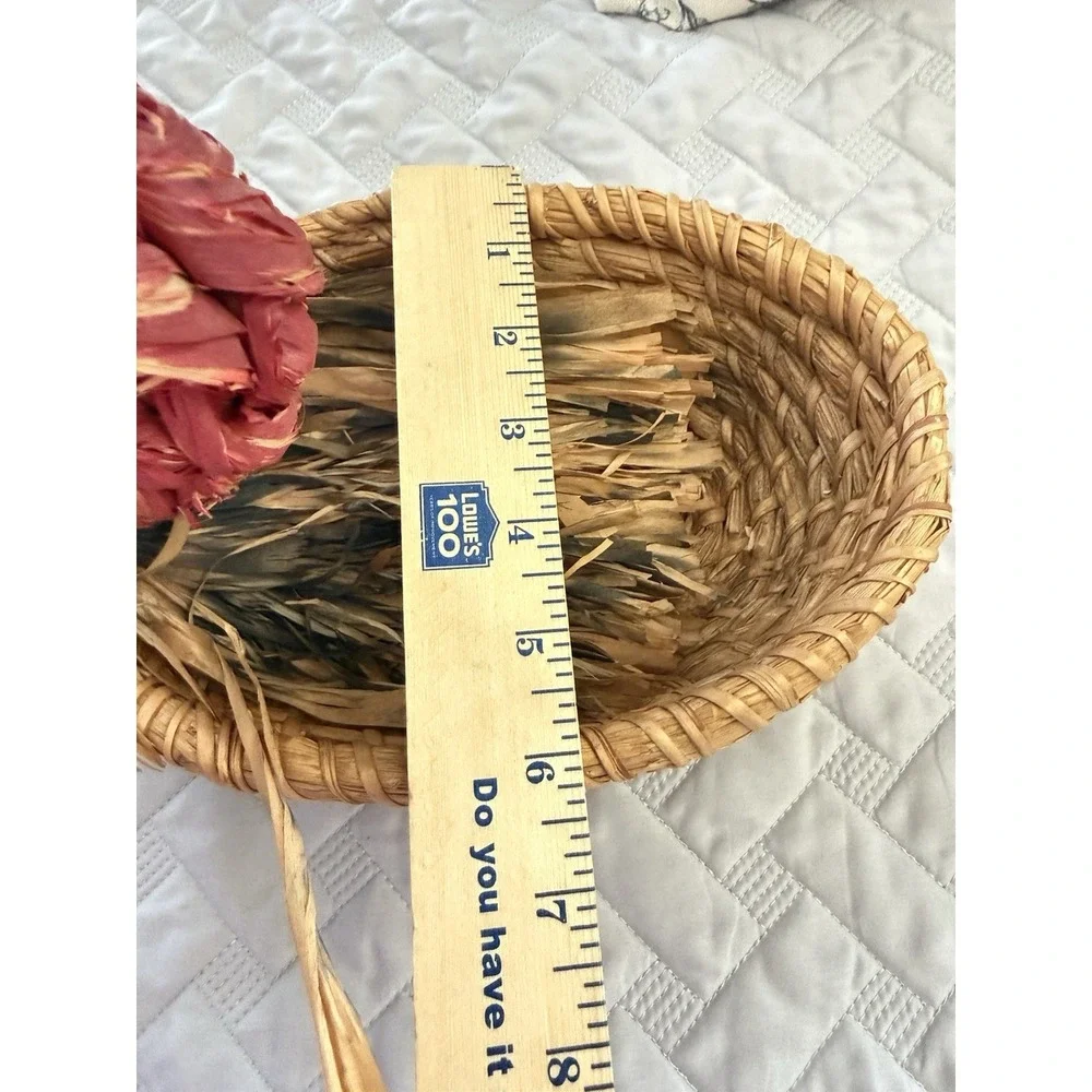 Vintage Rare Egg Holder Italian Hand Woven Collection Basket Made In Italy